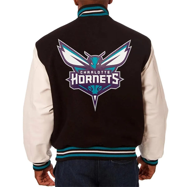 Charlotte Hornets Brown And White Varsity Jacket