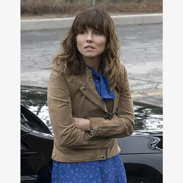 Dead To Me Linda Cardellini Suede Leather Jacket