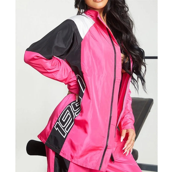 Lily Collins Emily in Paris 1997 Pink Sports Jacket