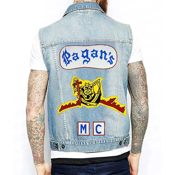 Pagan Biker Denim Vest