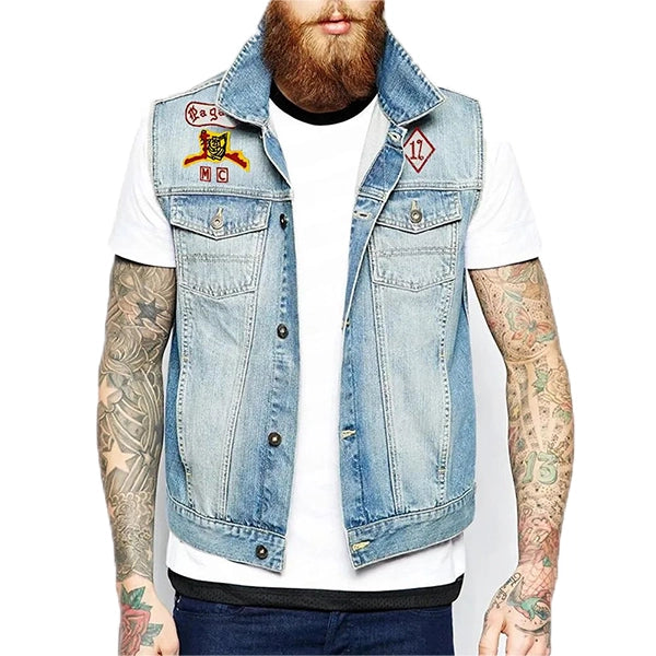 Pagan Biker Denim Vest