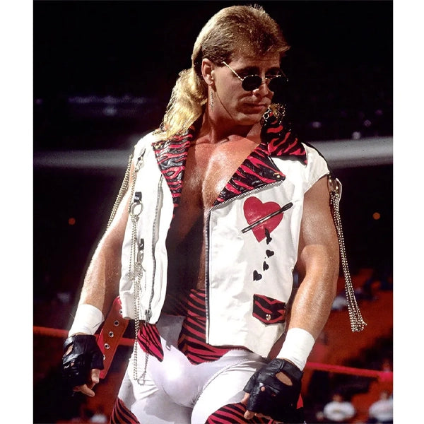 WWE Shawn Michaels White Leather Vest