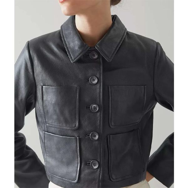 Wednesday Jenna Ortega Black Leather Jacket