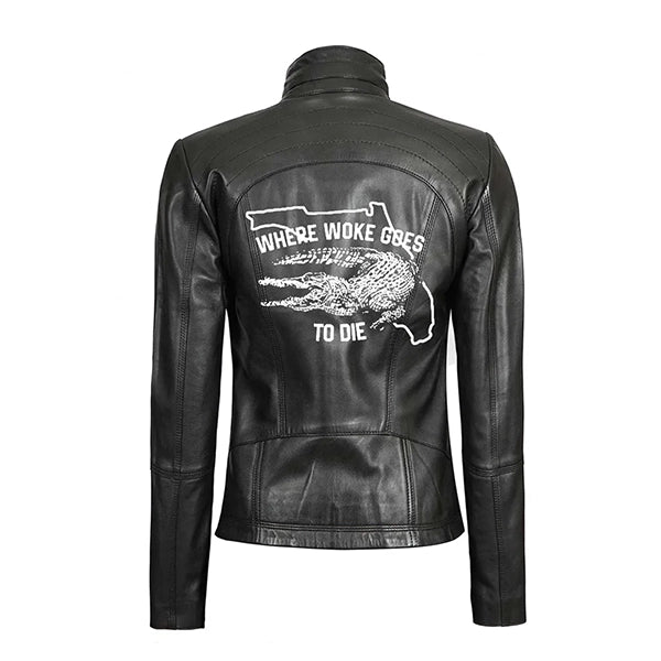 Where Woke Goes to Die Casey Desantis Leather Jacket